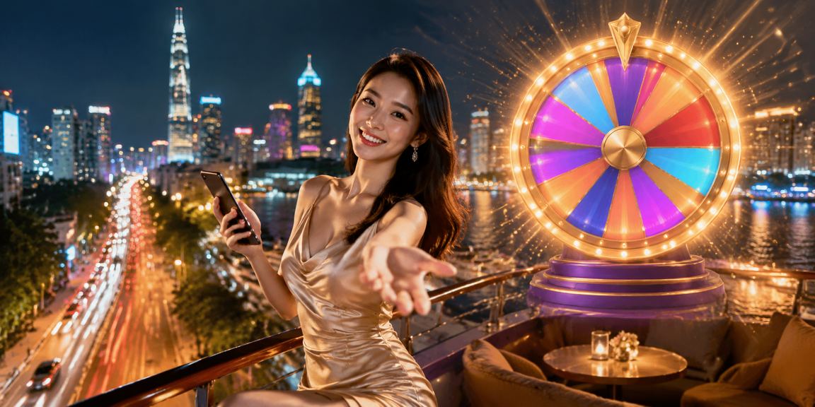 Không khí neon rực rỡ tại sự kiện lucky draw ở TP.HCM ban đêm